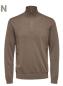 Preview: Selected Noos Half-Zip Strickpulli Teak