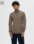 Preview: Selected Noos Half-Zip Strickpulli Teak