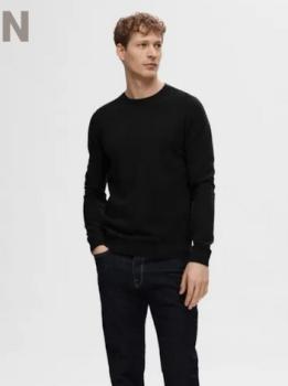 Selected Noos Feinstrick Pullover schwarz