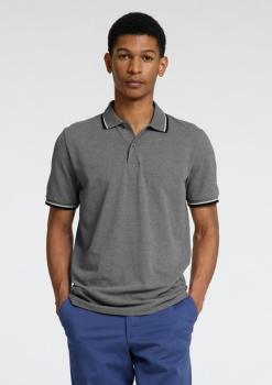 Selected Poloshirt grey melange pique