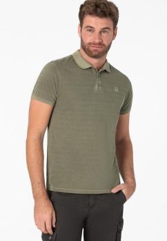 Timezone Tonal Striped Poloshirt Army Olive