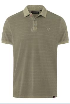 Timezone Tonal Striped Poloshirt Army Olive