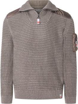 Timezone Quaterzip Strickpullover stone beige