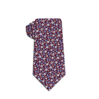 Seidenfalter Krawatte Mini-Florals bordeaux