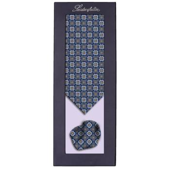 Seidenfalter Krawatten Set Floralsquare grau