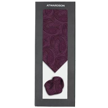 Atwardson Krawatten Set Paisley Monochrom bordeaux