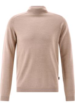 CG Strickpullover hellbraun Stehkragen