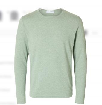 Selected Noos Knit Crew Neck green iceberg