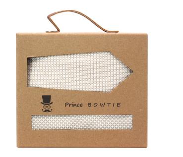 Prince Bowtie Set Krawatte + Einstecktuch beige