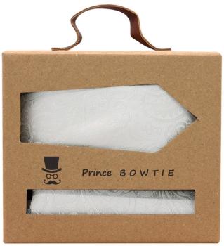 Prince Bowtie Paisley Set Krawatte + Einstecktuch champagner