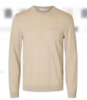 Selected Noos Feinstrick Pullover Merino oatmeal