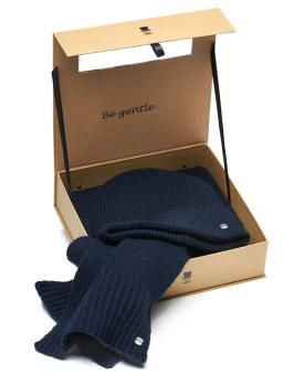 Prince Bowtie Schal + Mütze Set dunkel blau