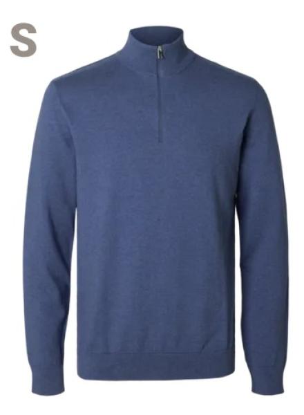 Selected Noos Half-Zip Strickpulli Navy