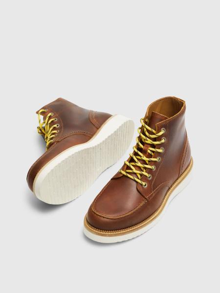 Selected Leder Boots cognac