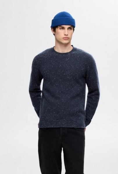 Selected Strickpullover blau meliert