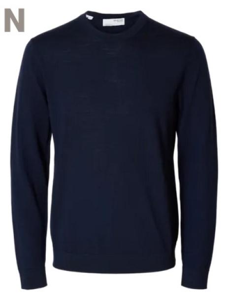 Selected Noos Feinstrick Pullover Merino in Navy