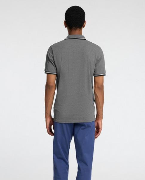 Selected Poloshirt grey melange pique