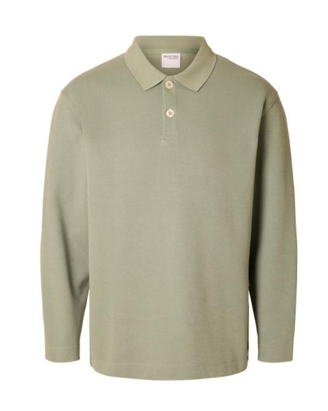 Selected Poloshirt langarm Iceberg Green