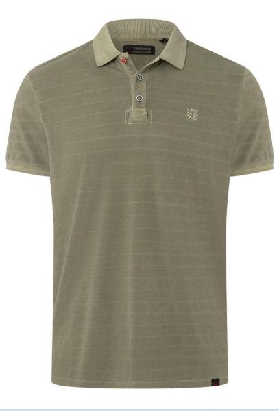 Timezone Tonal Striped Poloshirt Army Olive