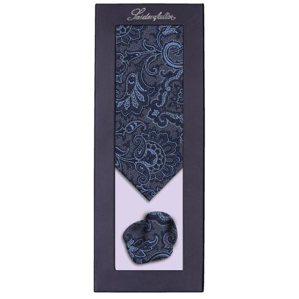 Seidenfalter Krawatten Set Paisley grau