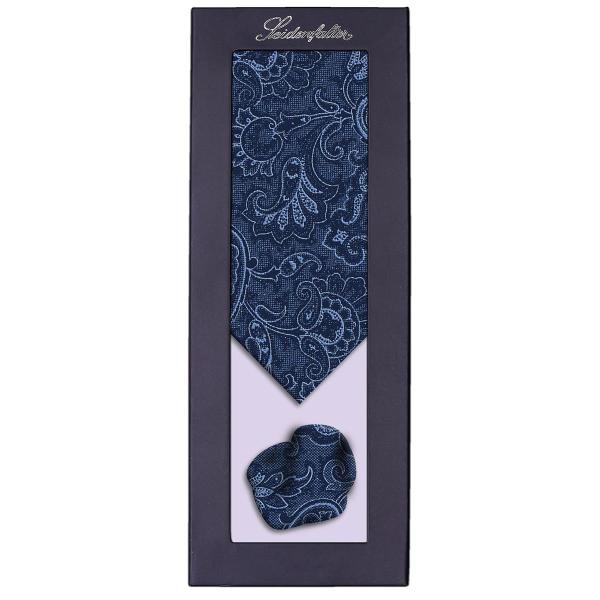 Seidenfalter Krawatten Set Paisley marine