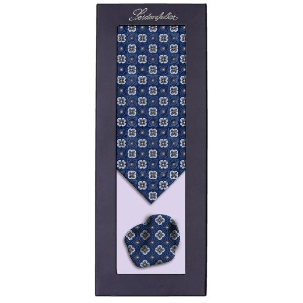 Seidenfalter Krawatten Set Floralsquare marine