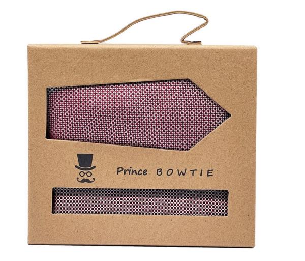 Prince Bowtie Set Krawatte + Einstecktuch bordeaux