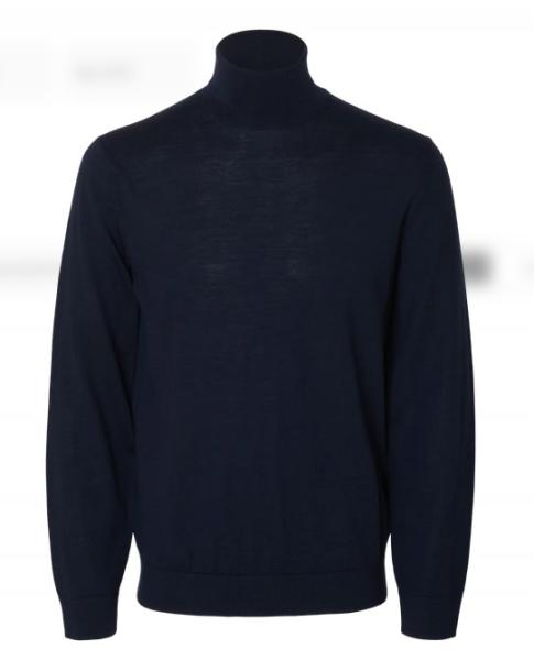 Selected Rollkragen Merino Navy