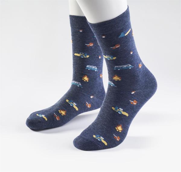 Prince Bowtie Socken blau gemustert