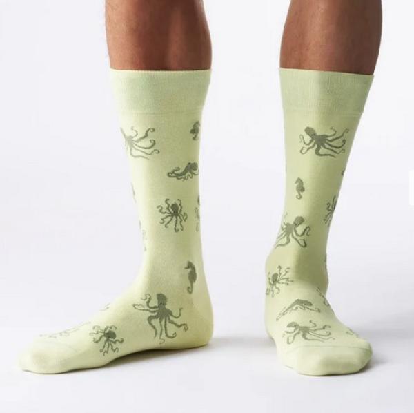 Jungfeld Socken Octopus - light matcha